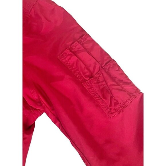 Banana Republic Men’s SZ M Four-Pocket Nylon Jacket Red Full Zip Snap Front - Picture 8 of 12